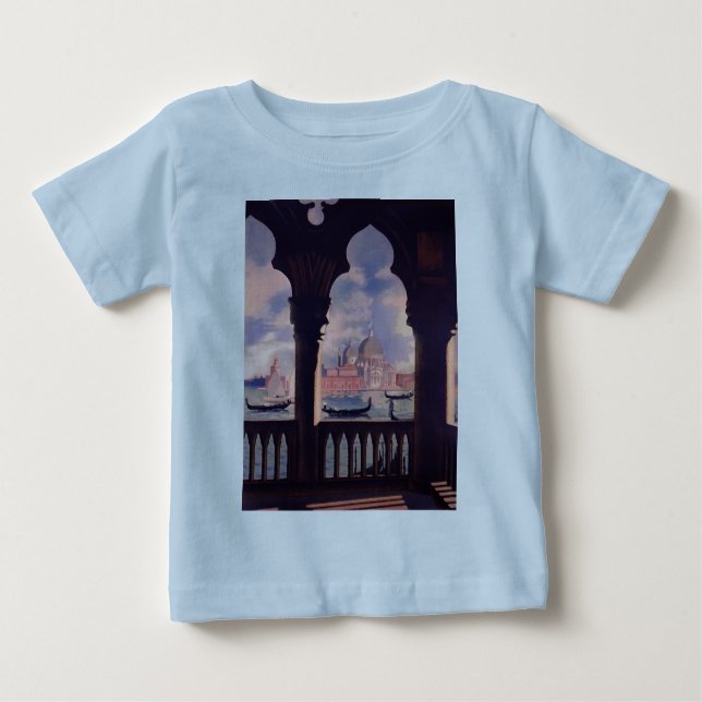 Camiseta Para Bebê Vintage Veneice Itália Viagem (Frente)