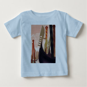 Camiseta Para Bebê Vintage Venezia Gondolas