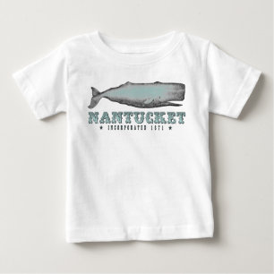 Camiseta Para Bebê Vintage Whale Nantucket MÃE Inc 1671