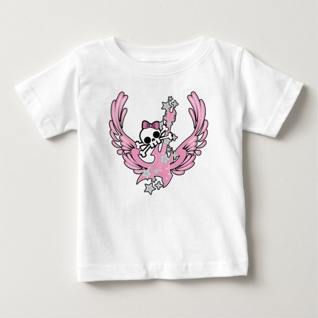 Camiseta Para Bebê Violão-Alas com Caveira-Cuta (Frente)