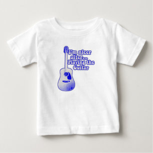 Camiseta Para Bebê Violão azul de Vintage com aspas positivas
