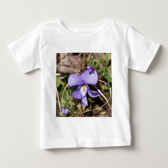 Camiseta Para Bebê Violeta Pata de Pássaro c/ Azulejos (Frente)