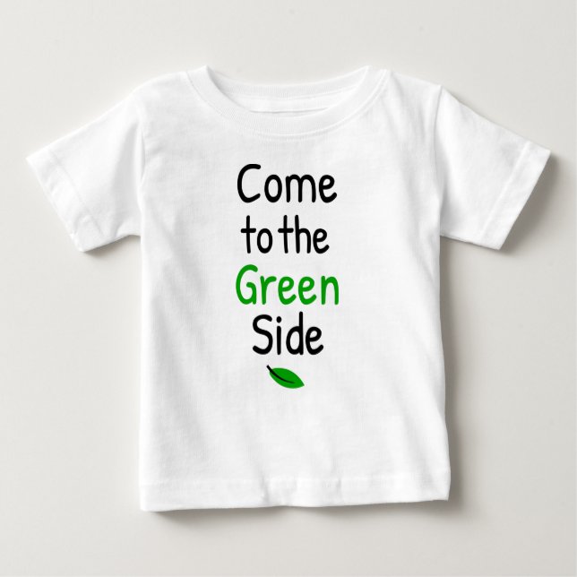 Camiseta Para Bebê vir para o lado verde (Frente)