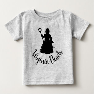 Camiseta Para Bebê Virginia Beach, VA Neptune Statue Silhouette