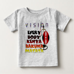 Camiseta Para Bebê Visão De Todos Quênia Hakuna Matata