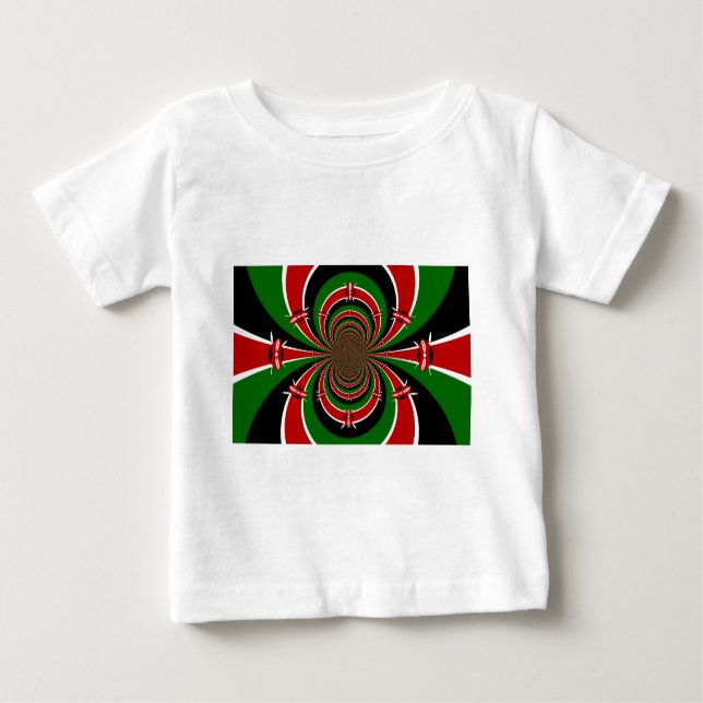 Camiseta Para Bebê Visão Vibrante do Quênia: Arte Espelhada de Bandei (Frente)