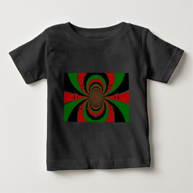 Camiseta Para Bebê Visão Vibrante do Quênia: Arte Espelhada de Bandei (Frente)
