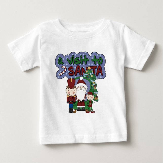 Camiseta Para Bebê Visita ao Natal dos Papais noeis (Frente)