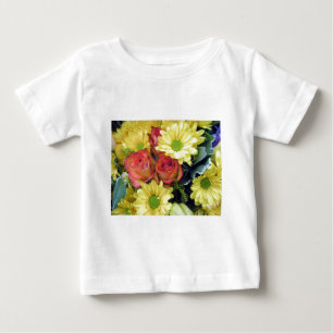 Camiseta Para Bebê Visitas e Rosas vermelhas Amarelas