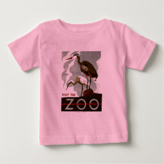 Camiseta Para Bebê Visite o jardim zoológico - o poster de WPA -