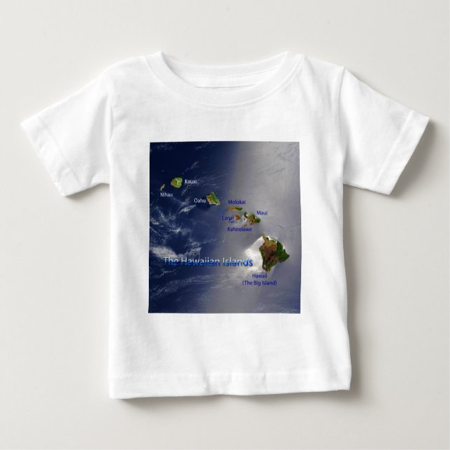 Camiseta Para Bebê Vista das Ilhas Havaianas (Frente)