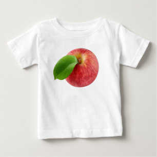 Camiseta Para Bebê Vista de cima da maçã vermelha