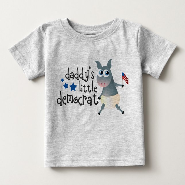 Camiseta Para Bebê Visto pai Democrata Pequeno (Frente)