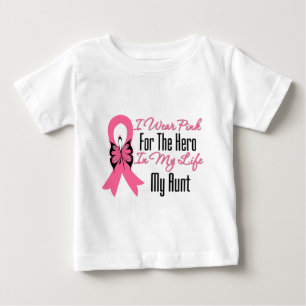 Camiseta Para Bebê Visto Rosa Pelo Herói em Minha Vida... Minha tia.
