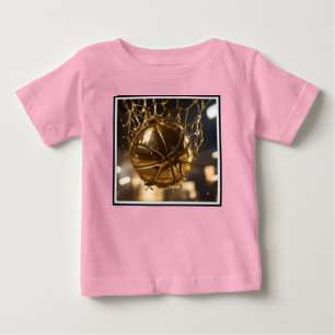 Camiseta Para Bebê "Vitória Dourada: Netball Presa em uma Rede Reluze