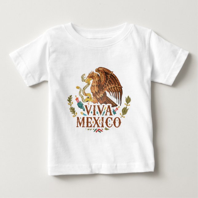 Camiseta Para Bebê Viva México (Frente)