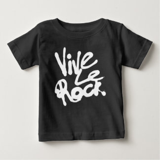 Camiseta Para Bebê VIVE LE ROCHA - slogan do punk rock do vintage 70s