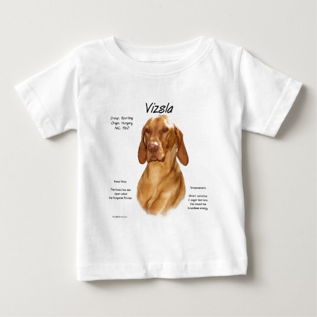 Camiseta Para Bebê Vizsla History Design (Frente)