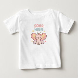 Camiseta Para Bebê Voar Alto – Alegria Borboleta Pastel