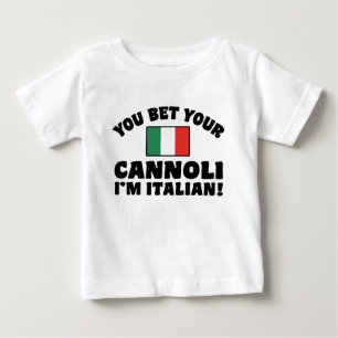 Camiseta Para Bebê Você aposta seu Cannoli que eu sou italiano