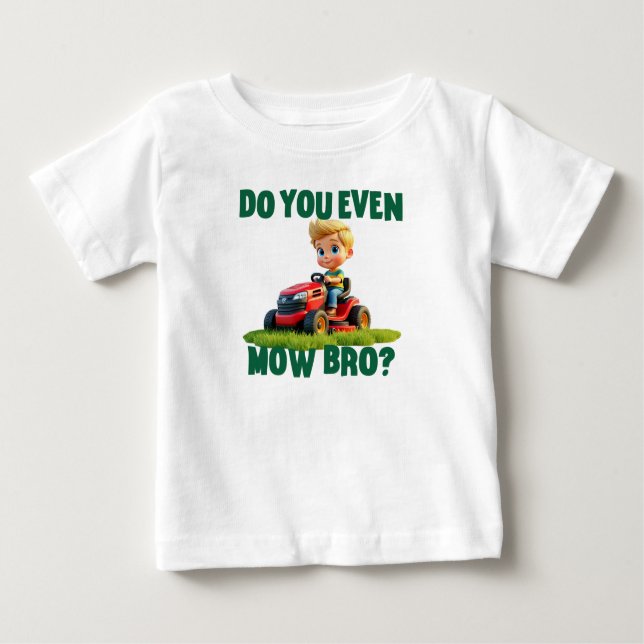 Camiseta Para Bebê "Você Até Mow Bro?" T-shirt e biquíni (Frente)