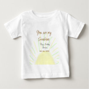 Camiseta Para Bebê Você é meu aniversário de pastel amarelo sunshine