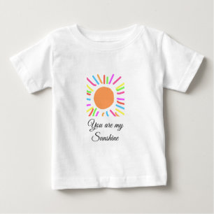 Camiseta Para Bebê você é meu raio solar amarelo alaranjado raios sol