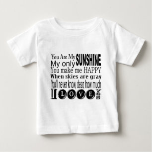 Camiseta Para Bebê Você é minha luz do sol minha somente luz do sol