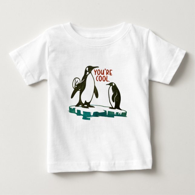 Camiseta Para Bebê Você é o Legal Pinguins Art T (Frente)