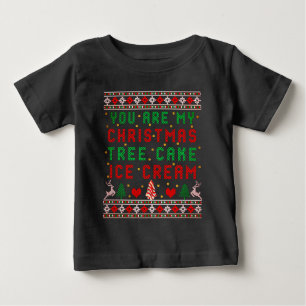 Camiseta Para Bebê Você é o meu natal Sorvete do bolo de árvore de Na