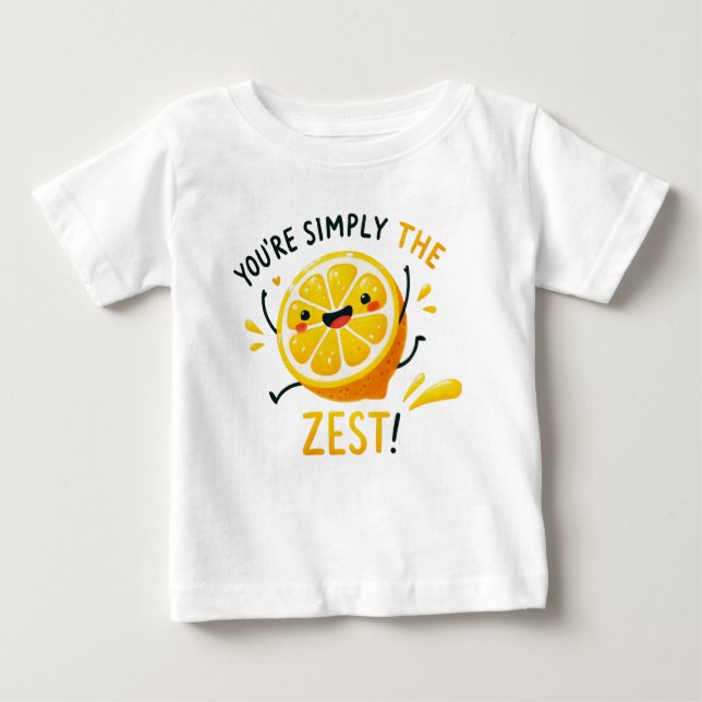 Camiseta Para Bebê Você é simplesmente o mais Zest" - Lemon Pun vibra (Frente)