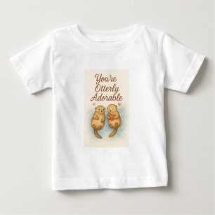 Camiseta Para Bebê Você é Totalmente Adorável – Lindos Lontras em Aqu