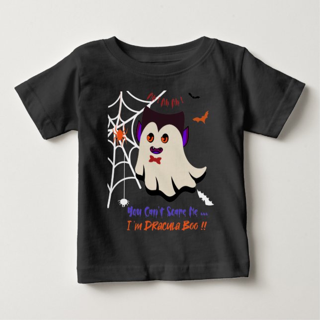 Camiseta Para Bebê Você não pode me assustar Eu sou Dracula Boo Baby  (Frente)