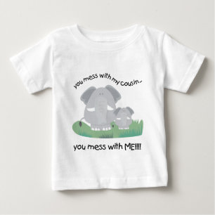 Camiseta Para Bebê Você suja com meu primo, você suja comigo