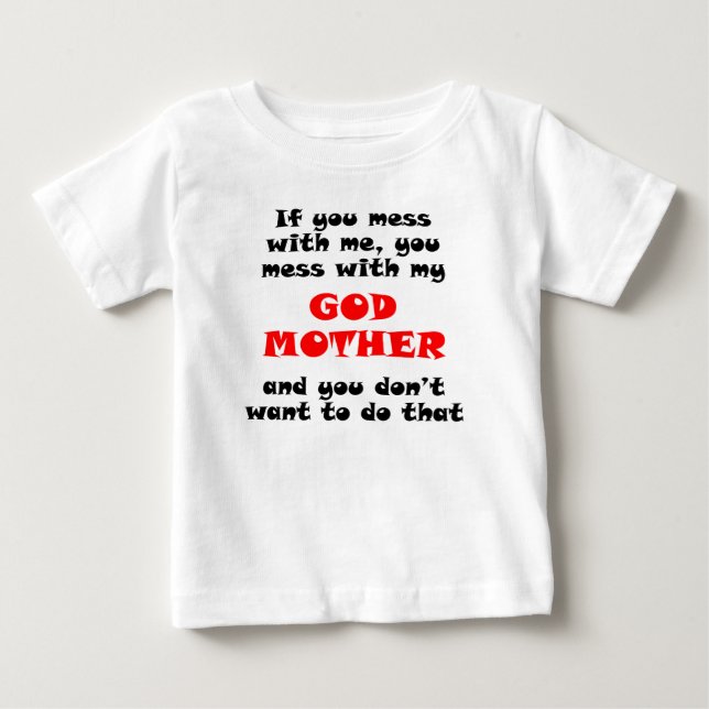 Camiseta Para Bebê Você suja com minha madrinha (Frente)