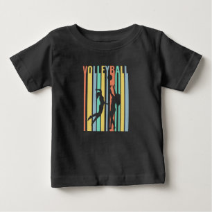 Camiseta Para Bebê Volei Volei de praia Retro