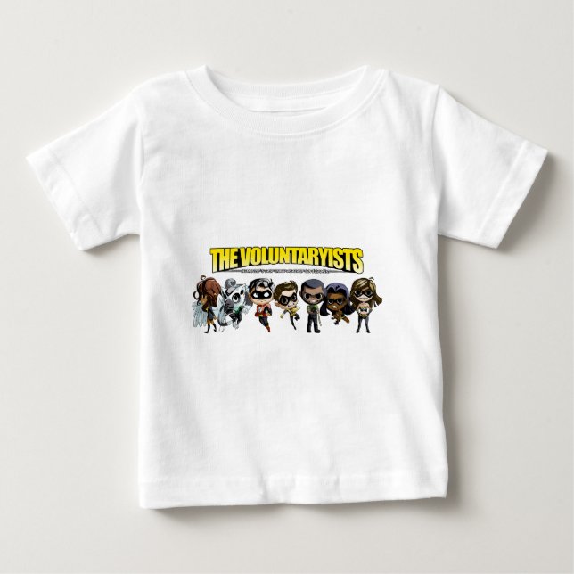 Camiseta Para Bebê Voluntaryist cómico - caráteres de Chibi (Frente)