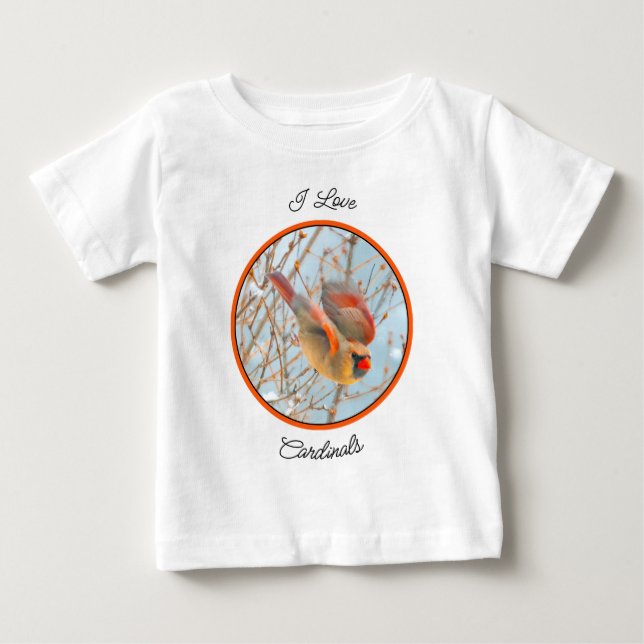 Camiseta Para Bebê Voo Cardinal do norte - Fotografia Original (Frente)