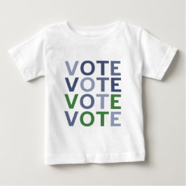 Camiseta Para Bebê VOTE em Tons de Azul e Verde