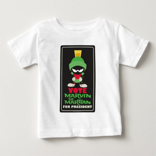 Camiseta Para Bebê Vote MARVIN THE MARTIAN™ para presidente (Frente)