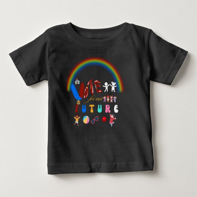 Camiseta Para Bebê Votem para as nossas futuras crianças (Frente)