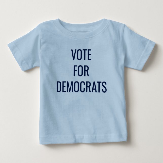 Camiseta Para Bebê Voto para Democratas (Frente)