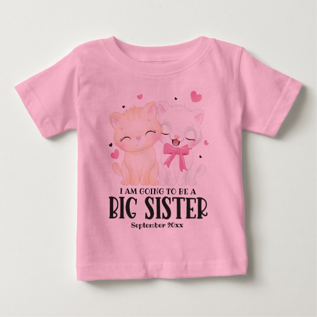 Camiseta Para Bebê Vou Ser Um Anúncio De Bebê Irmã. (Frente)