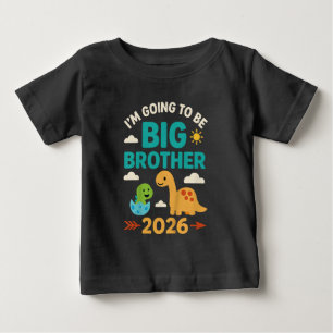 Camiseta Para Bebê Vou Ser um Irmão Mais Velho Dinossauro 2026