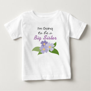 Camiseta Para Bebê Vou ser um vestido de anúncio de Irmã Mais Velha
