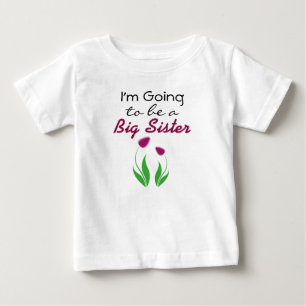 Camiseta Para Bebê Vou ser um vestido de anúncio de Irmã Mais Velha