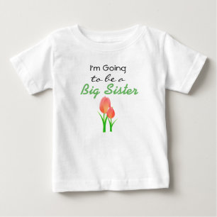 Camiseta Para Bebê Vou ser um vestido de anúncio de Irmã Mais Velha
