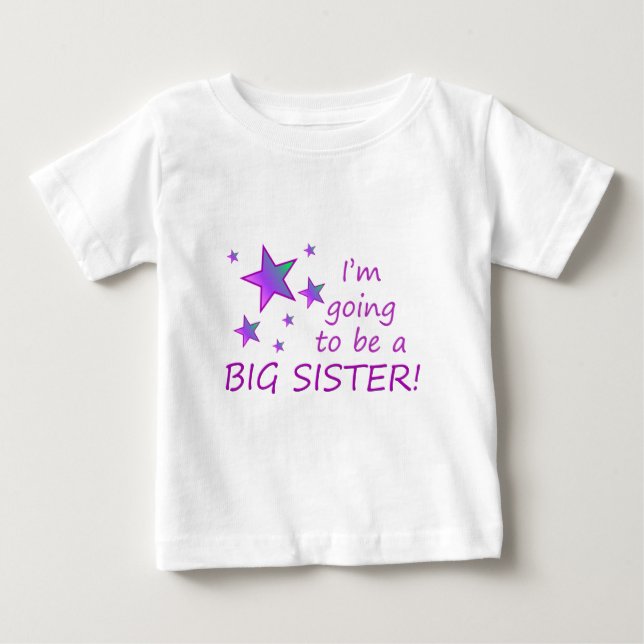 Camiseta Para Bebê Vou ser uma irmã mais velha! (Frente)