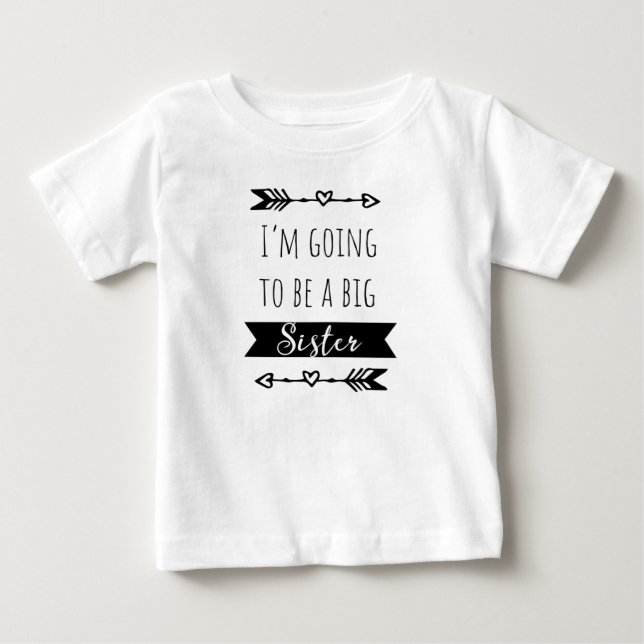Camiseta Para Bebê Vou ser uma irmã mais velha (Frente)