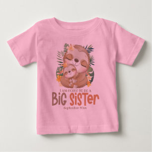 Camiseta Para Bebê Vou Ser Uma Irmã Mais Velha Anúncio de Preguiça